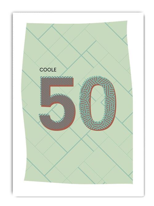Postkarte Serie Pastellica 50. Geburtstag Mann
