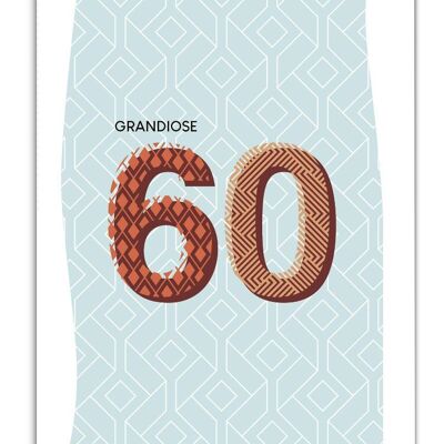 Postkarte Serie Pastellica 60. Geburtstag Mann