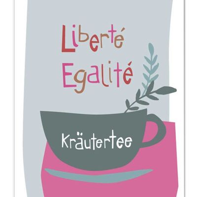 Postcard series Pastelica, Liberte, Egalite, herbal tea