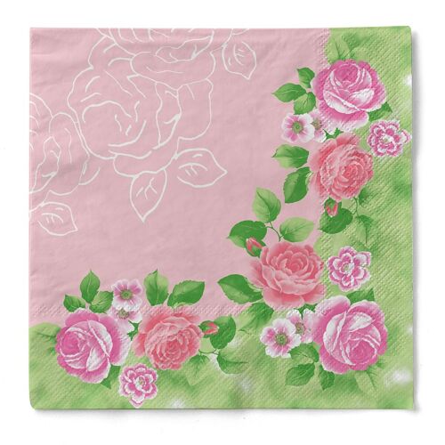 Serviette Rosemarie aus Tissue 40 x 40 cm, 3-lagig, 100 Stück