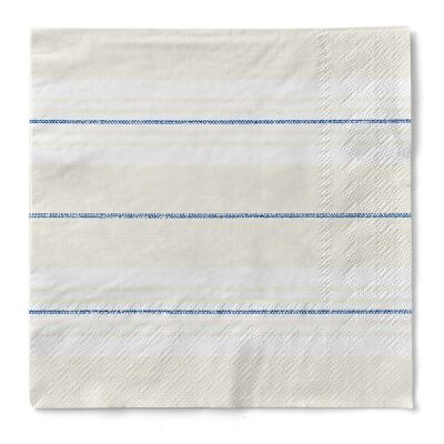 Serviette York in Blau-Beige aus Tissue 40 x 40 cm, 3-lagig, 100 Stück