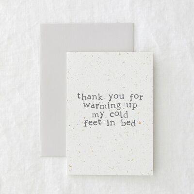 Cold Feet - Funny Love Valentines Coffee Grounds Eco Card