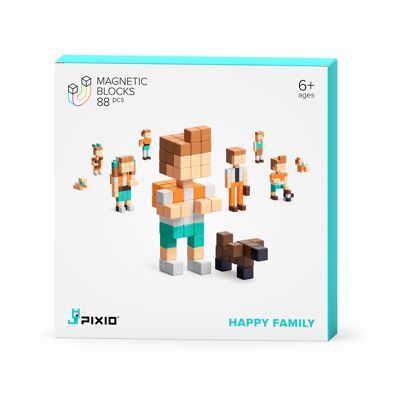 PIXIO Happy Family, Set infantil con bloques magnéticos