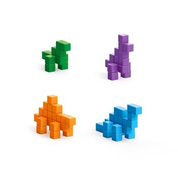 Blocs magnétiques PIXIO Mini Dinos - Jouet pour enfants et adultes - Petits blocs de construction 5