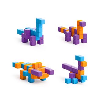 Blocs magnétiques PIXIO Mini Dinos - Jouet pour enfants et adultes - Petits blocs de construction 6