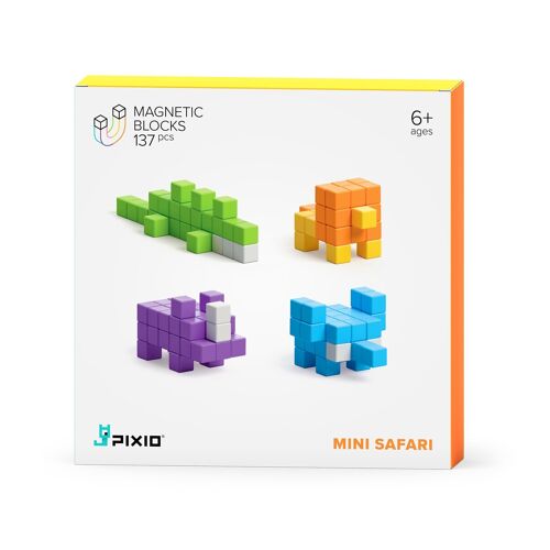 PIXIO Mini Safari magnetic blocks - Toy for kids and adults - Small building blocks