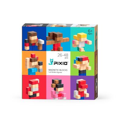 PIXIO Mini figuras bloques magnéticos - Juguete para niños y adultos - Pequeños bloques de construcción