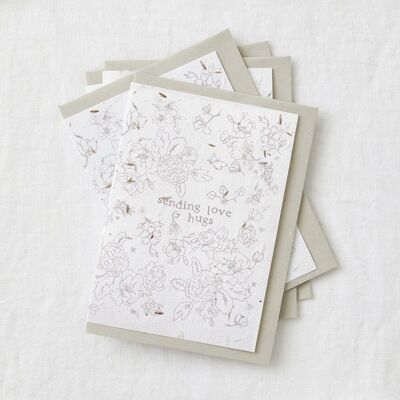 Love & Hugs - Set Di 4 Carte Piantabili Con Semi Di Fiori Di Campo