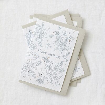 Alles Gute zum Geburtstag – Set mit 4 Wildblumen-Samenkarten