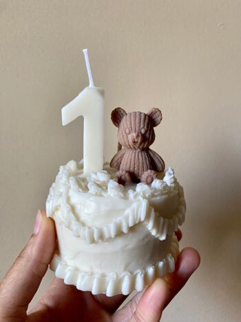 Bougie d’anniversaire gâteau nounours 4
