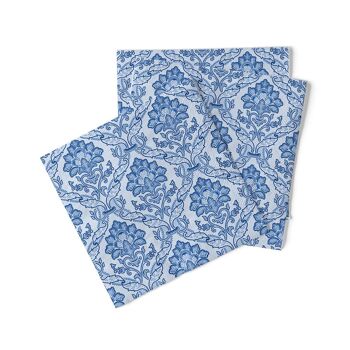 Serviette Cleve en bleu en tissu 40 x 40 cm, 3 plis, 100 pièces 2
