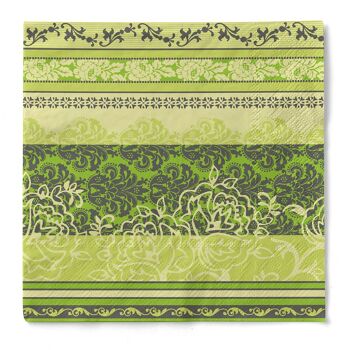 Serviette Thea en citron vert en tissu 40 x 40 cm, 3 plis, 100 pièces 1