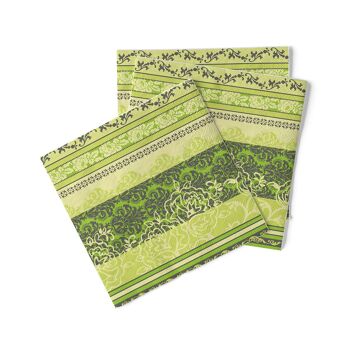 Serviette Thea en citron vert en tissu 40 x 40 cm, 3 plis, 100 pièces 2