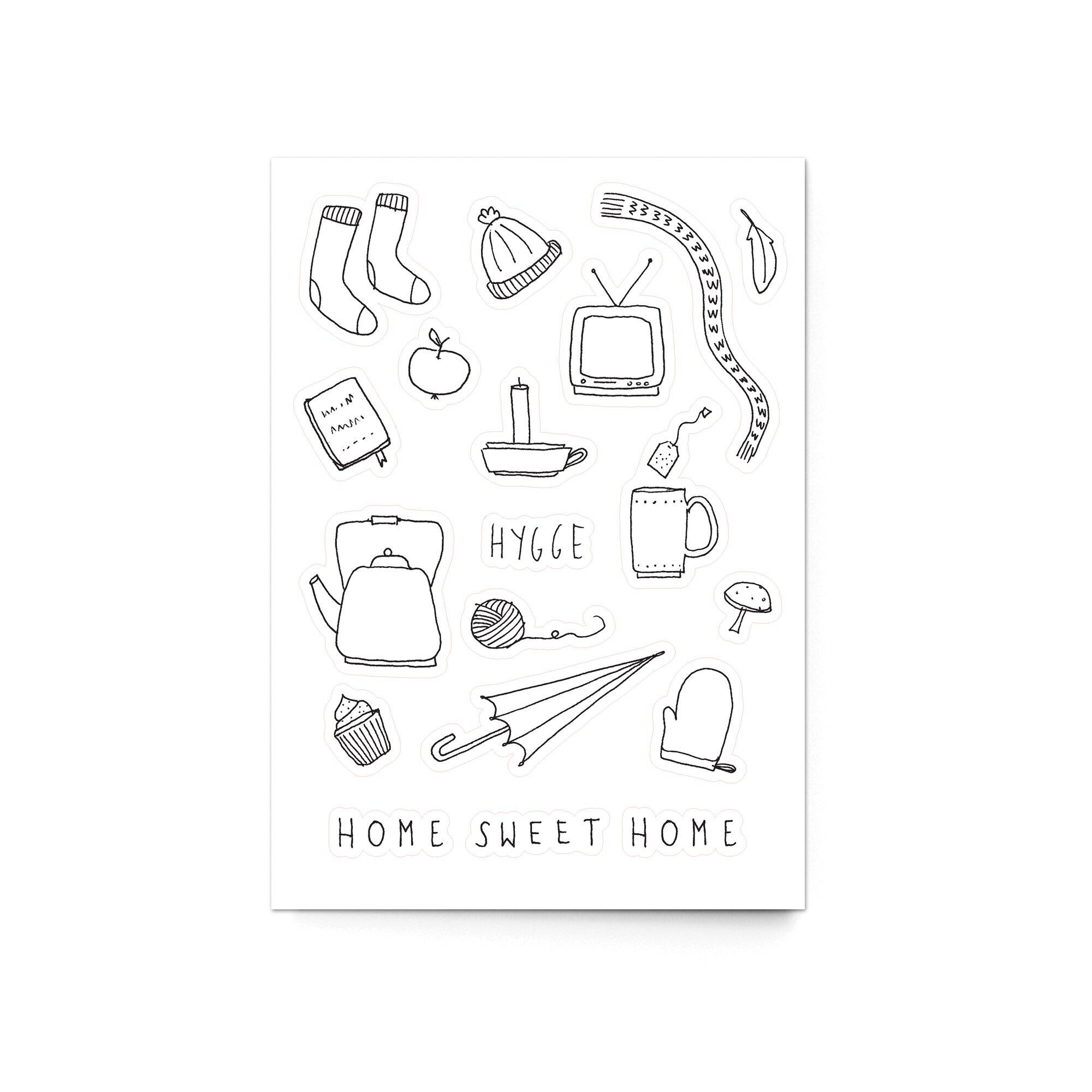 Foglio di adesivi A6 "Hygge"