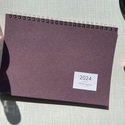 Calendrier de bureau 2024 aubergine