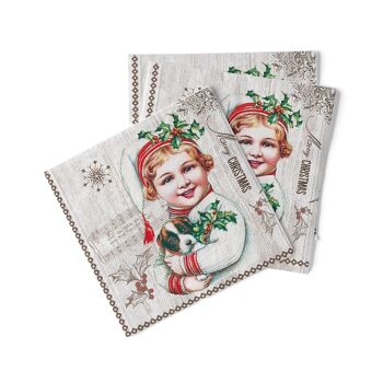 Serviette de Noël Chiot en tissu 40 x 40 cm, 100 pièces 2