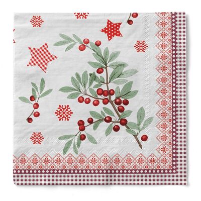 Christmas napkin Country Xmas made of tissue 40 x 40 cm, 100 pieces