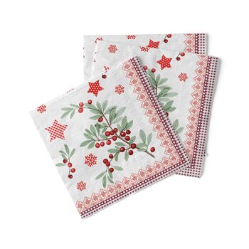 Serviette de Noël Country Xmas en tissu 40 x 40 cm, 100 pièces 2