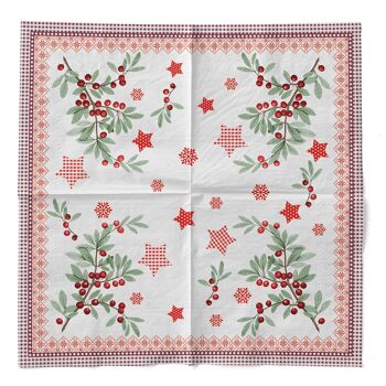 Serviette de Noël Country Xmas en tissu 40 x 40 cm, 100 pièces 3