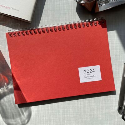 Desk calendar 2024 red