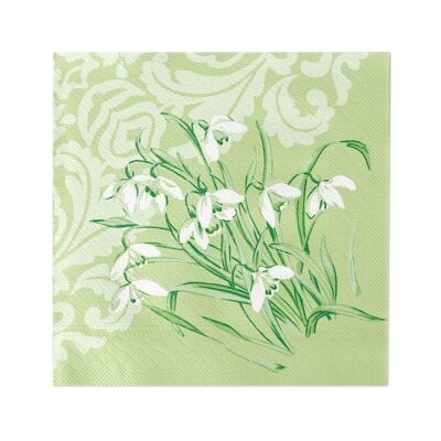 Napkin Melanie in green made of Tissue Deluxe®, 4-ply, 40 x 40 cm, 50 pieces