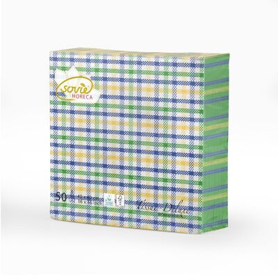 Serviette Emil in Blau aus Tissue Deluxe®, 4-lagig, 40 x 40 cm, 50 Stück