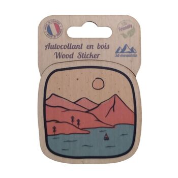 Stickers en bois "lac et montagne" 1