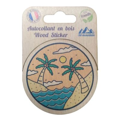 Stickers en bois "mer et palmier"