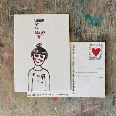 Postcard "Muddi is the best"