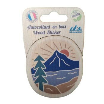 Stickers en bois "sapin et rivière" 1