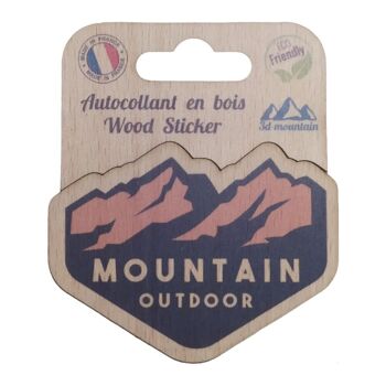 Stickers en bois "mountain outdoor" 1