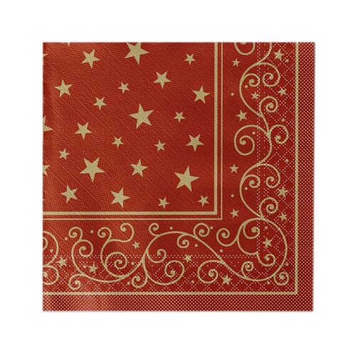 Weihnachtsserviette Liam in Bordeaux aus Tissue Deluxe®, 4-lagig, 40 x 40 cm, 50 Stück