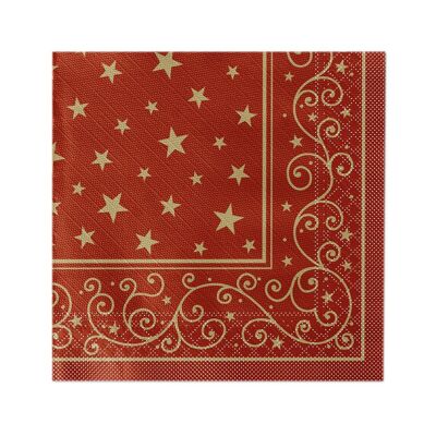 Servilleta de Navidad Liam en Burdeos de Tissue Deluxe®, 4 capas, 40 x 40 cm, 50 piezas