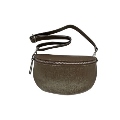 LINA BELT BAG IN GRAINED LEATHER 25CM TAUPE