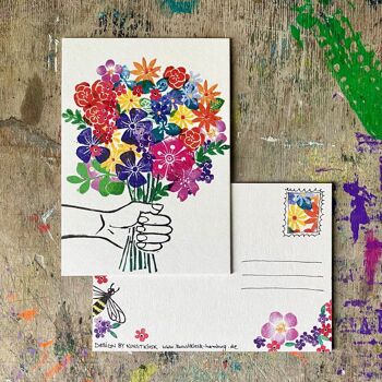 Carte postale bouquet de fleurs « Carte de félicitations » 1