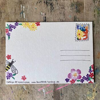 Carte postale bouquet de fleurs « Carte de félicitations » 3
