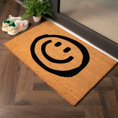 Paillasson en fibre de coco taille pays Smiley Face