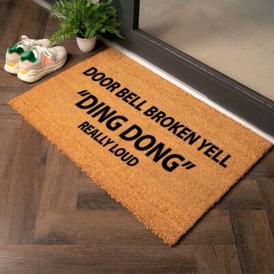 Bell Broken Yell Ding Dong Country Size Coir Doormat
