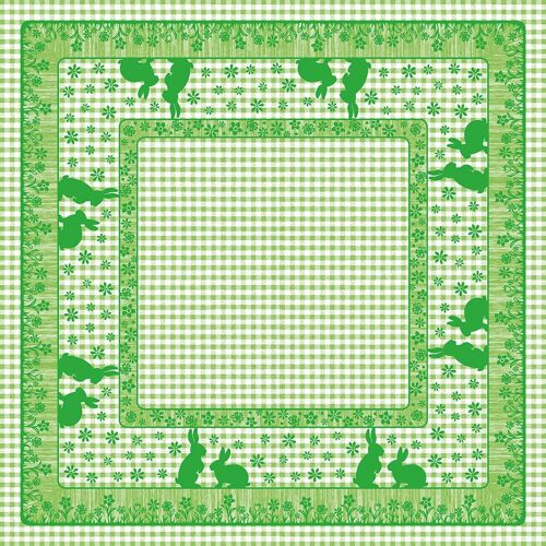 Tischdecke Joni-Rabbits in Grün aus Linclass® Airlaid 80 x 80 cm, 20 Stück