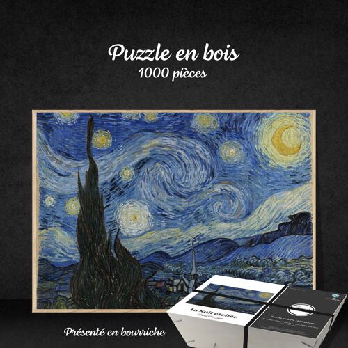 PUZZLE en bois 1000 pièces "La Nuit Étoilée" - Artiste Vincent Van Gogh