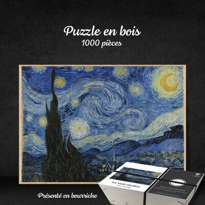 PUZZLE in legno 1000 pezzi "La notte stellata" - Artista Vincent Van Gogh