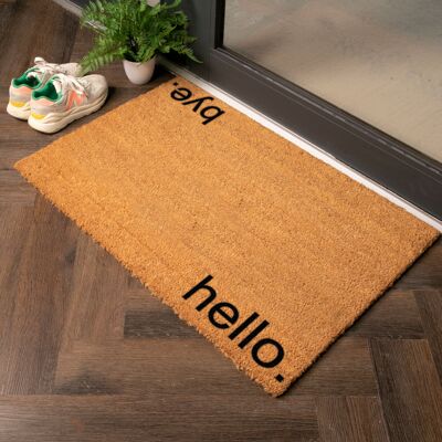 Hello Bye Country Size Coir Doormat