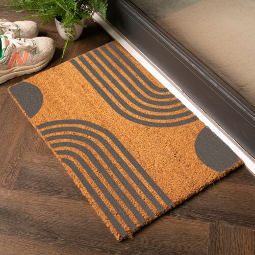 Grey Abstract Lines Doormat