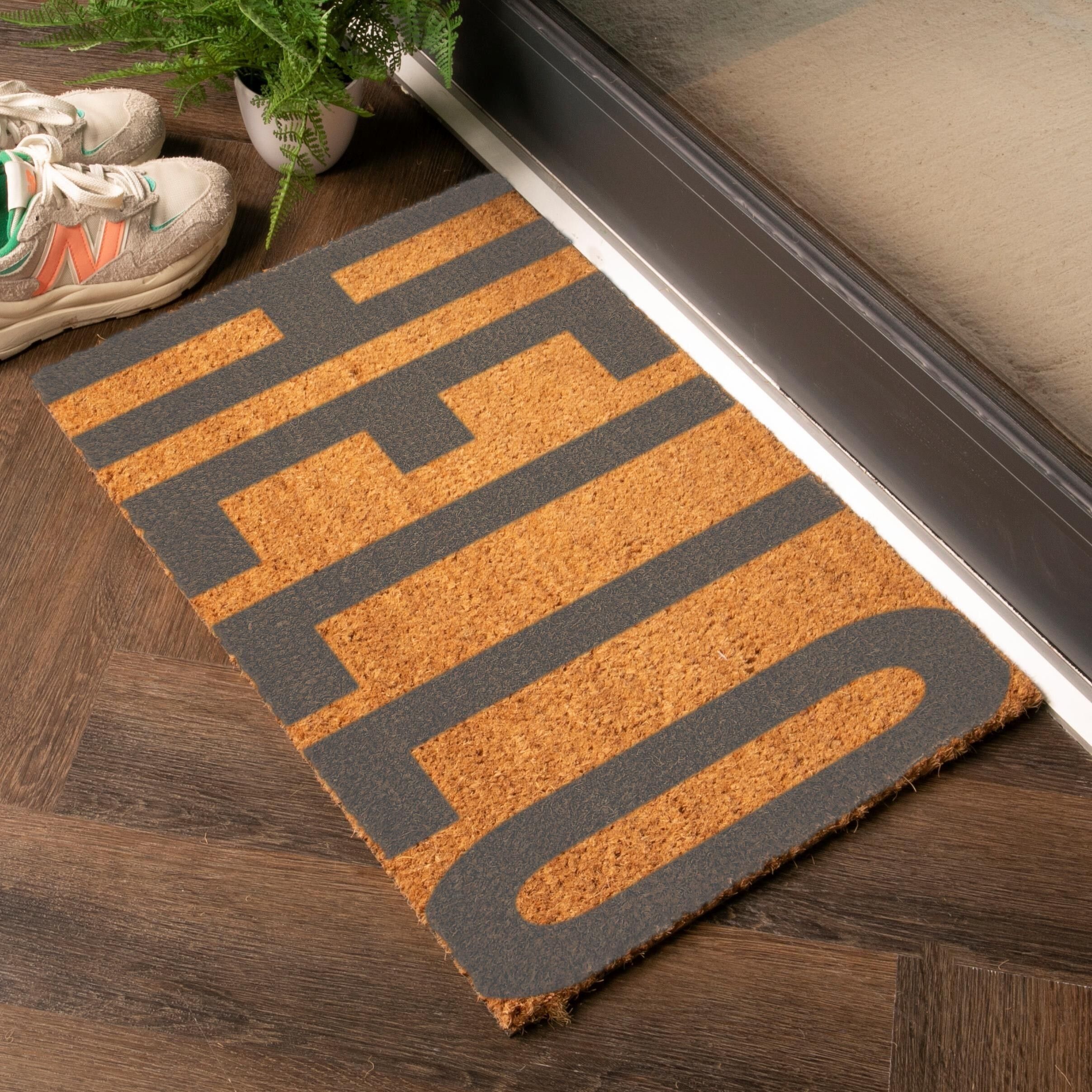 Graue Big Hello-Fußmatte