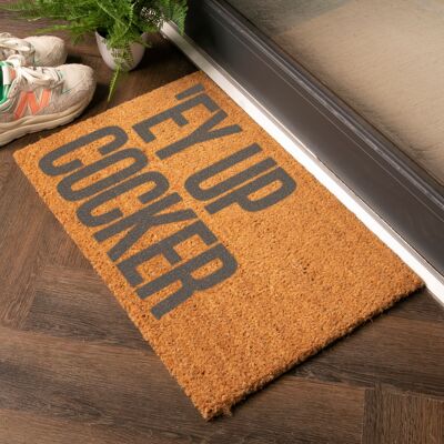 Grey Ey Up Cocker Doormat