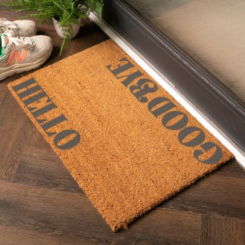 Grey Hello Goodbye Doormat