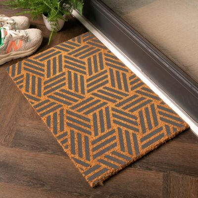 Grey Geometric Lines Doormat