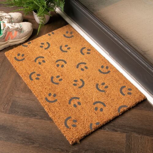 Grey Smiley Faces Doormat