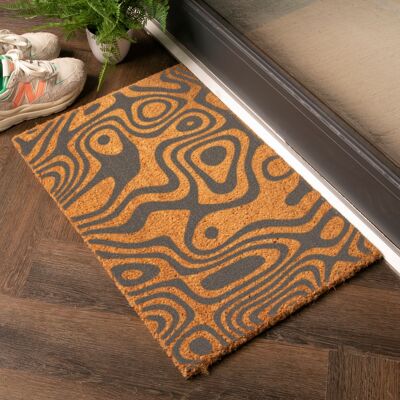 Grey Paint Swirls Doormat