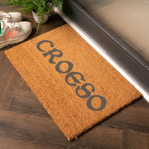 Grey Welsh Croeso Doormat